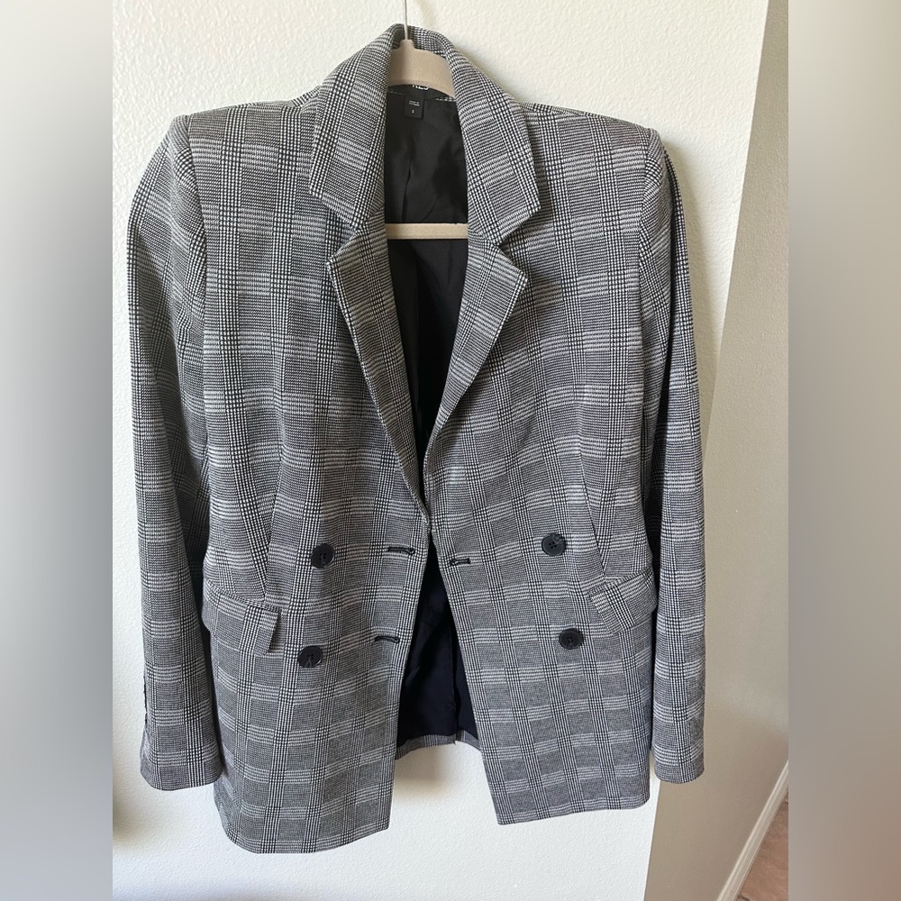 Expréss Plaid Gray Blazer Long Sleeve Women’s Size Small